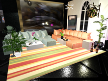 KS Olive Green and Orange Living Room Set PBR