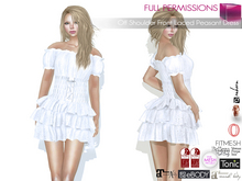 MI962248 Off Shoulder Front Laced Peasant Dress FITMESH