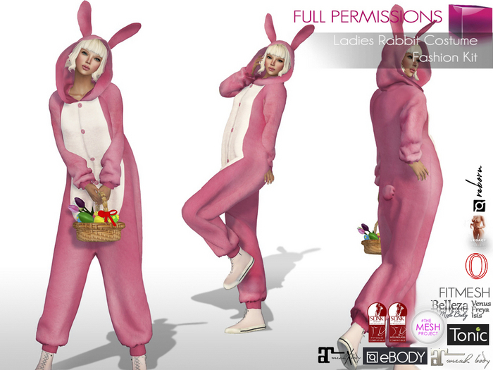 Full Perm Ladies Rabbit Costume For Ocacin Maitreya 5.3 LaraX Belleza All Slink Tonic TMP Fitmesh Ebody Reborn Legacy