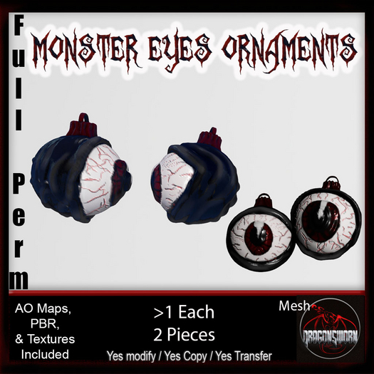 Full Perm Monster Eyes Ornaments