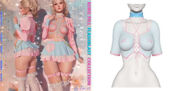 Rebelpill - FlashBlast Collection Top Baby Blue