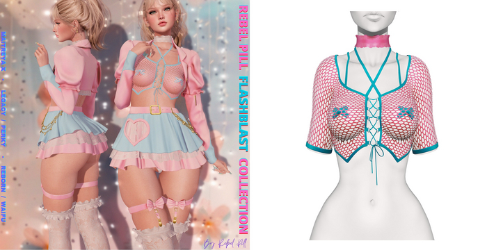 Rebelpill - FlashBlast Collection Top Barbie Pink