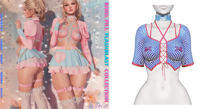 Rebelpill - FlashBlast Collection Top Splashy Blue