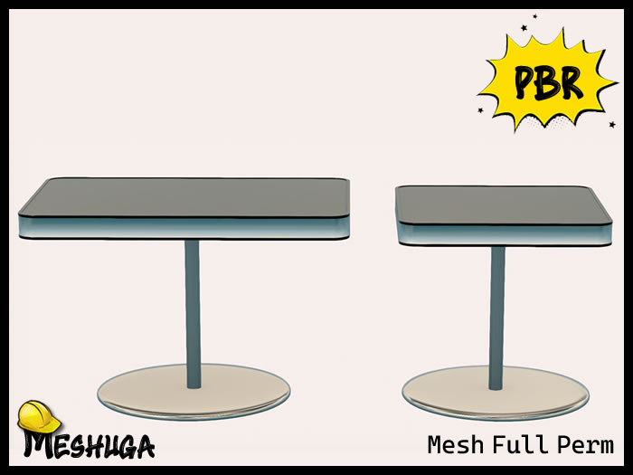 Meshuga PBR Retro Diner Square Tables FULL PERM MESH 