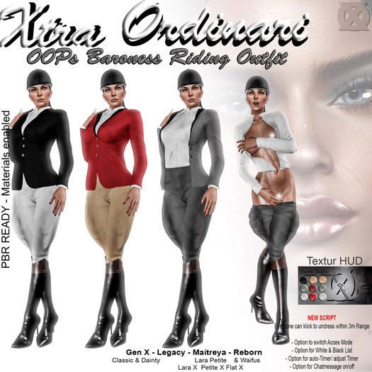 *XO* OOPs undress Baroness Riding Outfit