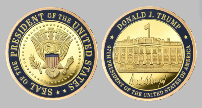 Trump 47 Coin (two sided-Heads & Tails)
