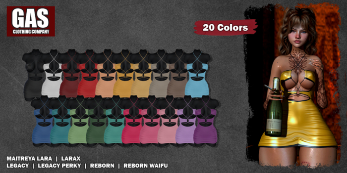 GAS [Silk Dress Malina - 20 Colors w/HUD FATPACK]