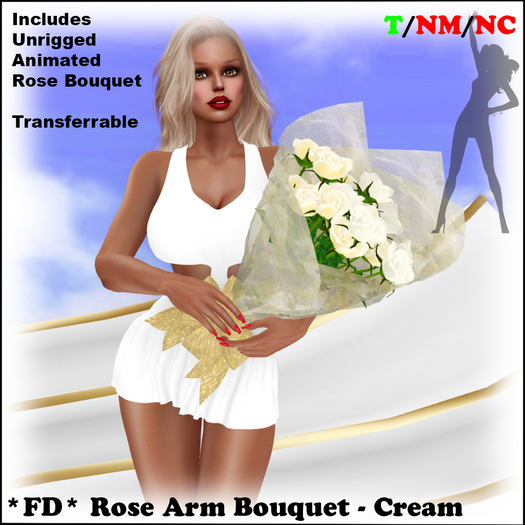 *FD* Animated Rose Bouquet [Boxed] Cream