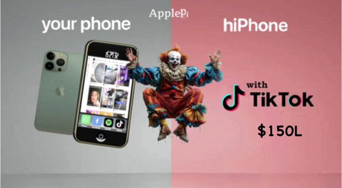 HIphone TikTok with LCD clock