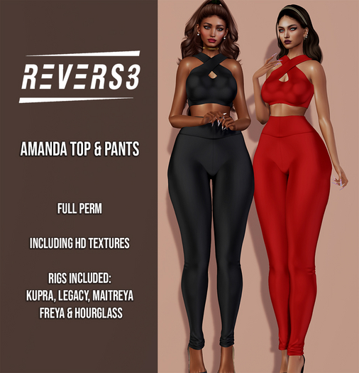 REVERS3 | Full Perm Amanda Top & Pants including Rigs & textures