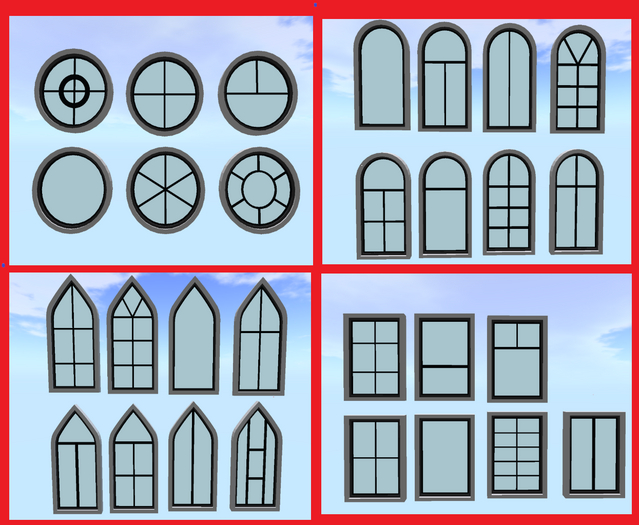 Large collection of windows - MESH - FULL PERM
