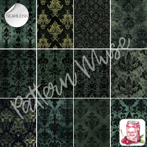 Gothic Green Seamless Textures Full Perm