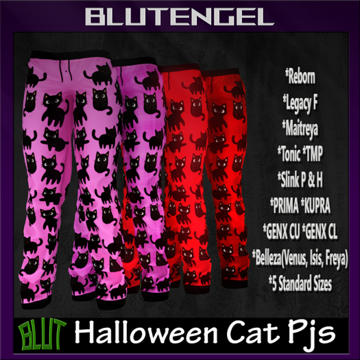 Pink/Red Halloween Cat F Pjs