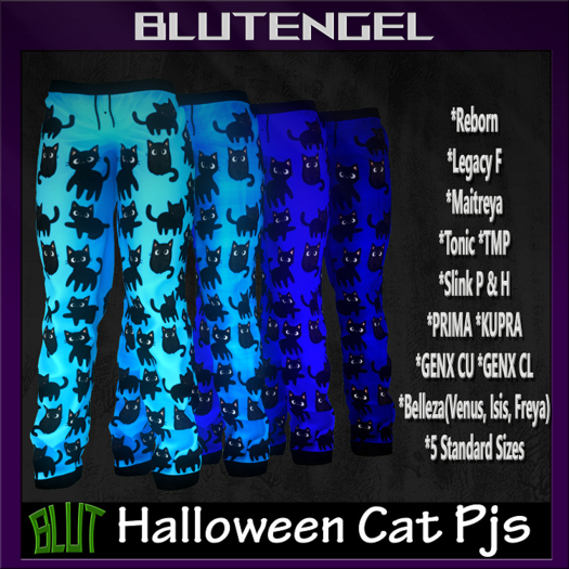 Sky/Blue Halloween Cat F Pjs