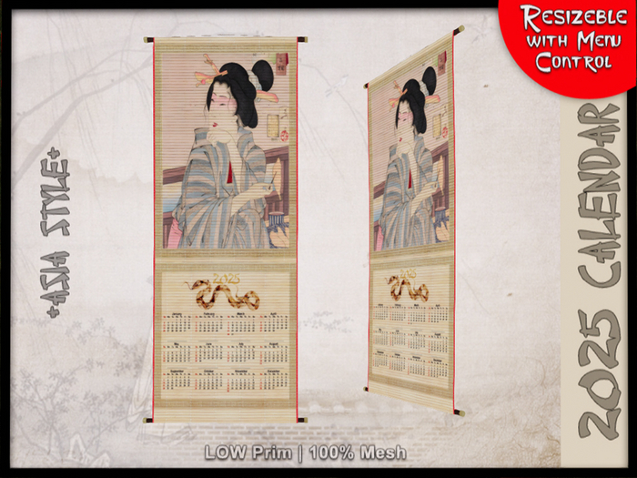 *ASIA STYLE* Calendar 2025 Geisha Meal