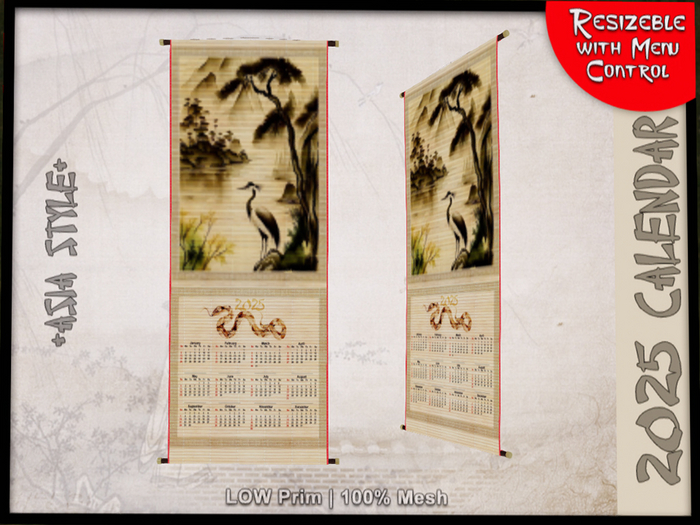 *ASIA STYLE* Calendar 2025 Crane