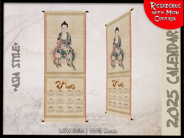 *ASIA STYLE* Calendar 2025 Buddha
