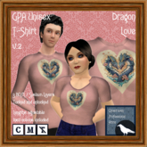 GPA Unisex T-Shirt BOM - Dragon Love Print v.2
