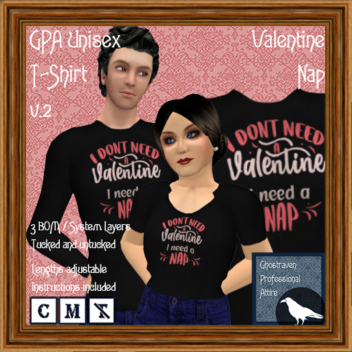 GPA Unisex T-Shirt BOM - Valentine Nap Print v.2