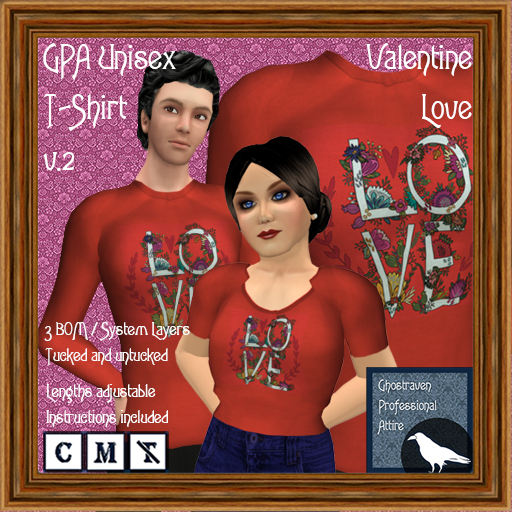GPA Unisex T-Shirt BOM - Valentine Love Print v.2