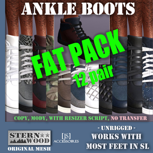 {JS} Ankle Boots - Fat Pack - 12 pair - Sale