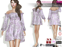 Full Perm Female Off Shoulder Boho Peasant Summer Dress for Maitreya 5.3 LaraX Ebody Reborn Legacy Belleza Slink Tonic