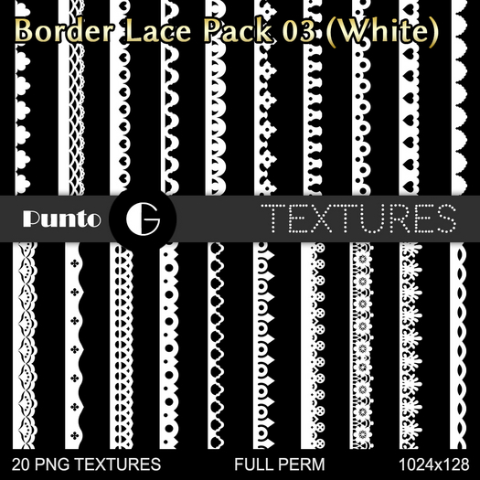 Full Perm Textures - Border Lace Pack 03 (White)