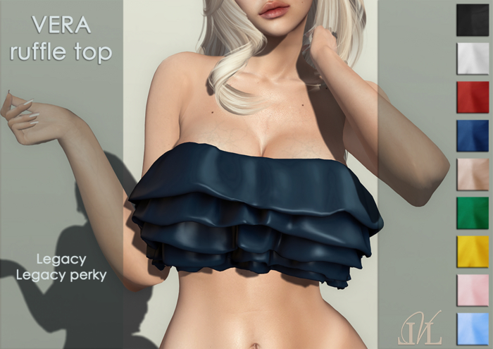 LVL-VERA ruffle top - blue 