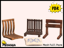 Meshuga PBR Japanese Zaisu Chairs Pack 1 FULL PERM MESH (add)