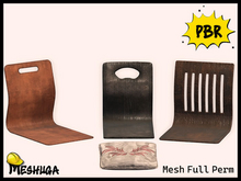 Meshuga PBR Japanese Zaisu Chairs Pack 3 FULL PERM MESH (add)