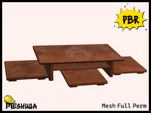 Meshuga PBR Japanese Zashiki Table Set FULL PERM MESH
