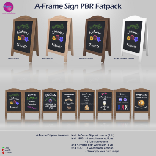 A-Frame Sign PBR Fatpack by Creatrix Original Mesh