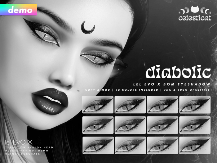 Second Life Marketplace - [Celesticat] Diabolic Eyeshadow DEMO