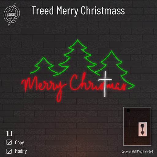 Treed Merry Christmas - @Signs