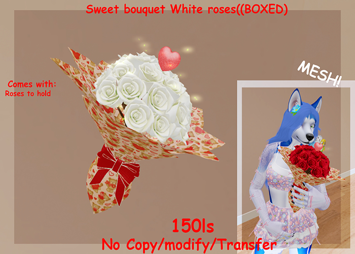 Sweet bouquet White roses((BOXED)