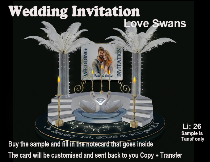 Wedding Invitation - Love Swans