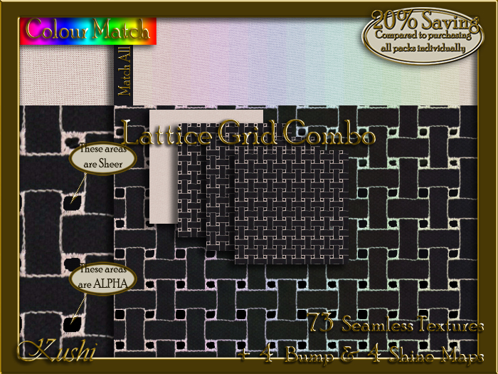 Lattice Grid COMBO Texture Bundle