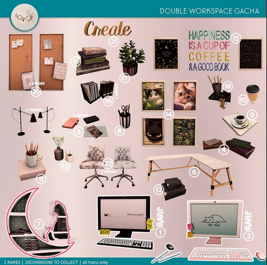 2. rojo - Double Workspace - Her PC 4Li RARE