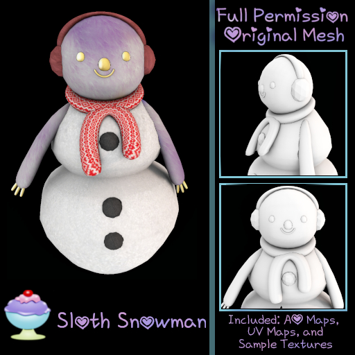 [Sherbert] Full Perm Sloth Snowman (ADD)