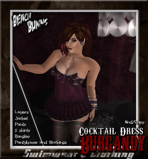 BB. Cocktail Dress (Burgandy)-Box