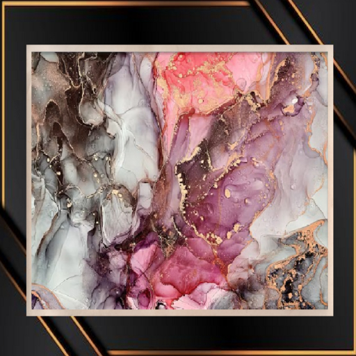 Pink And Gray Marble, Gold Marble Wall Art