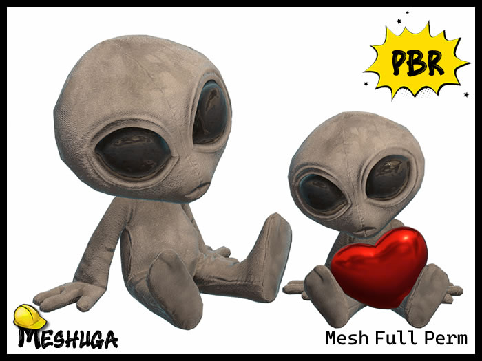Meshuga PBR Valentines Alien In Love 2 FULL PERM MESH