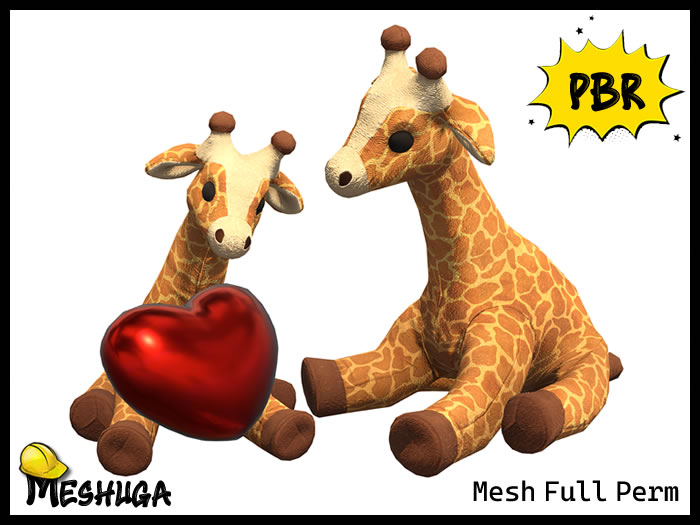 Meshuga PBR Valentines Giraffe in Love 1 FULL PERM MESH