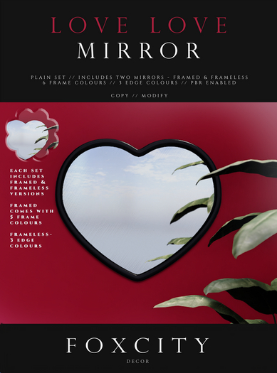 FOXCITY. Decor - Love Love Mirror (Plain)