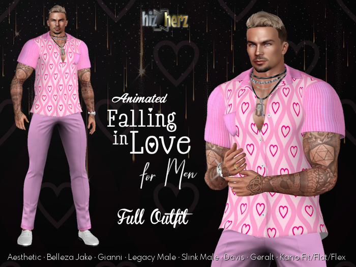 hizNherz Falling In Love Men's Outfit (Animated)