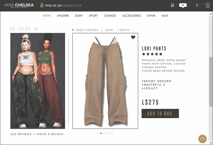 .miss chelsea. Lori Pants Nude