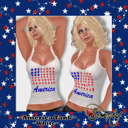 ~Simply~ America Woman's Tank - White