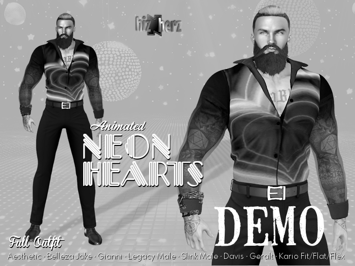 hizNherz Neon Hearts Men's DEMO (Animated)
