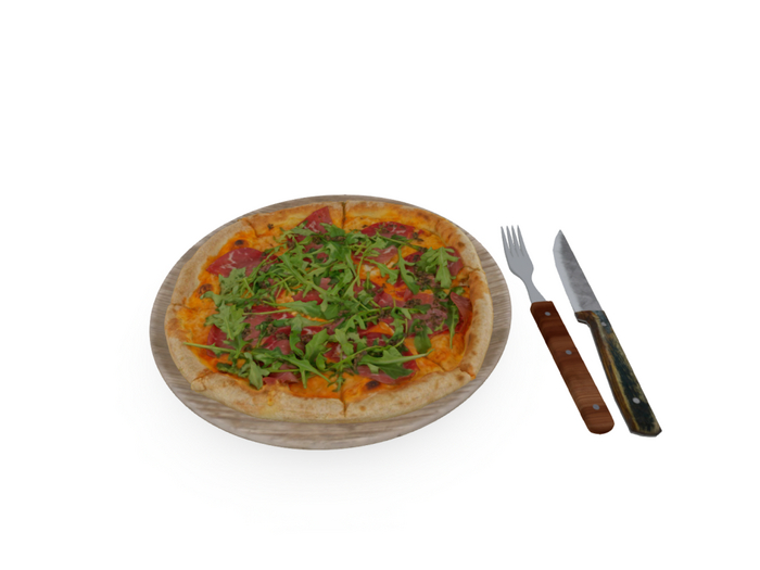 Turkish pizza on wooden plate