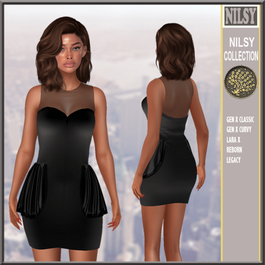 CHIFFON TOP PEPLUM DRESS